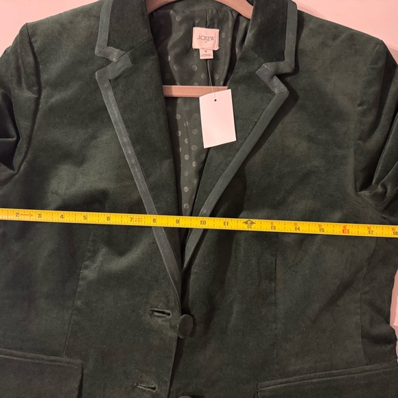 J. Crew Velvet Schoolboy Darkest Forest Green Women's Blazer - Picture 11 of 12